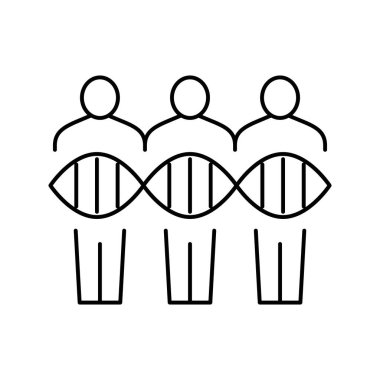 insanların genetik çizgi simgesi vektör çizimi düzdür