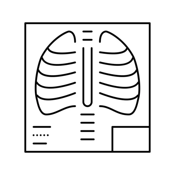 Radiología de rayos X línea icono vector ilustración plana — Archivo Imágenes Vectoriales