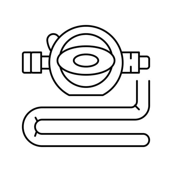 ダイバーの呼気ツールラインアイコンベクトルイラスト — ストックベクタ