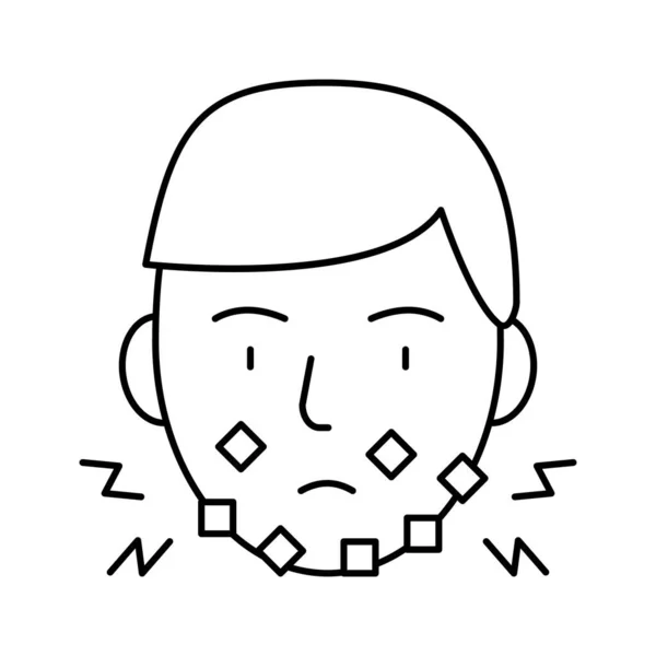 Verletztes Gesicht nach der Rasurlinie Icon Vektor Illustration — Stockvektor