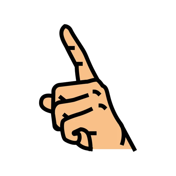 Attention hand gesture color icon vector illustration — 스톡 벡터