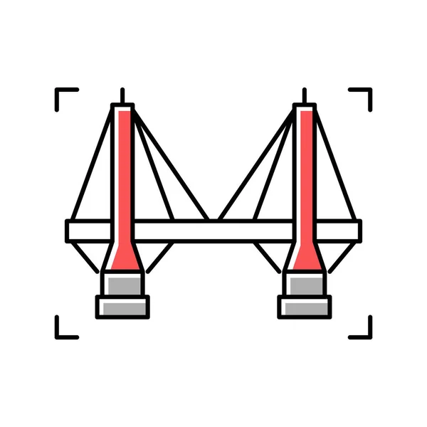 Puente de modelado icono de color vector signo de ilustración — Archivo Imágenes Vectoriales