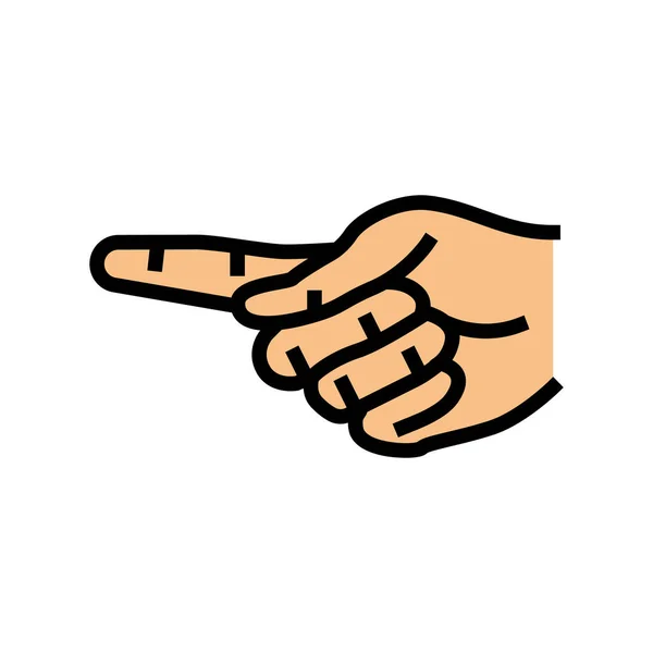 Ponteiro mão gesto cor ícone vetor ilustração —  Vetores de Stock