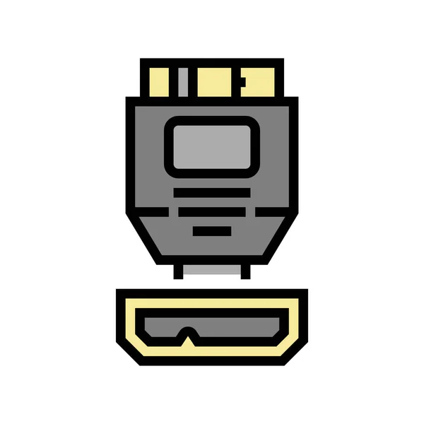 USB micro b icono de color ilustración vectorial — Vector de stock