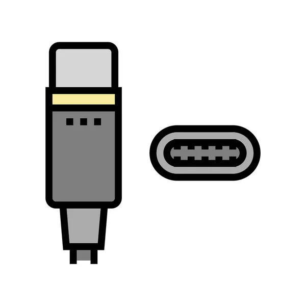 Usb type c kleur pictogram vector illustratie — Stockvector