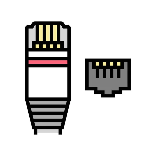 Illustrazione vettoriale icona a colori modem ethernet — Vettoriale Stock