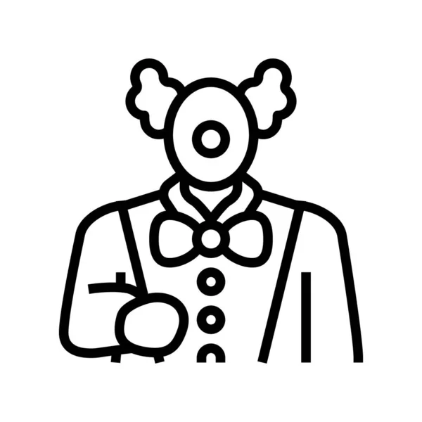 Ilustração do vetor do ícone da linha do trabalhador do parque de diversões do palhaço — Vetor de Stock