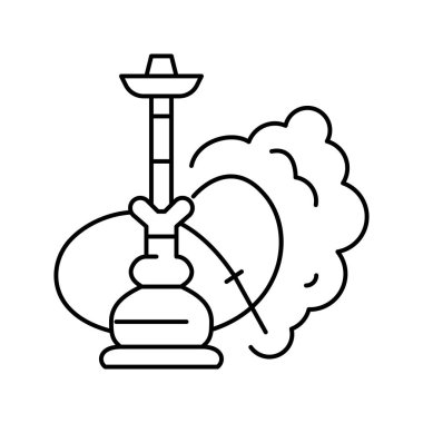 Nargile duman çizgisi ikon vektör çizimi