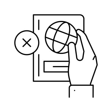 kayıp pasaport belgesi mülteci hattı vektör illüstrasyonu