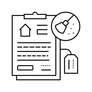 Kiracılık Temizleme Çizgisi ikonu vektör illüstrasyonunun sonu