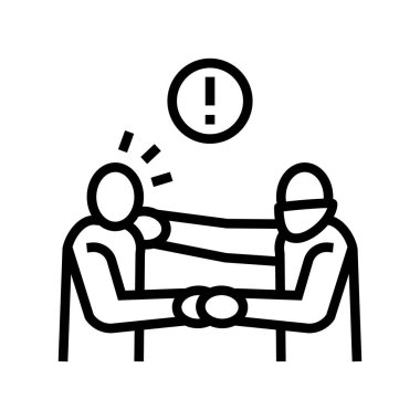 şiddet suçu çizgisi ikonu vektör illüstrasyonu