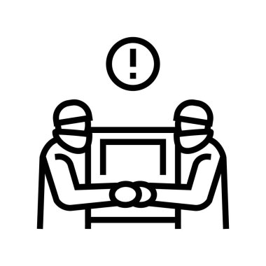 Hırsızlık suç çizgisi ikonu vektör çizimi