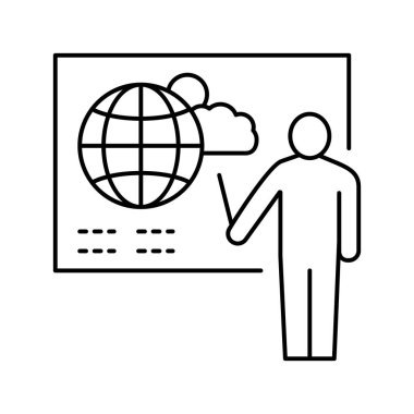 hava tahminleri çizgi ikon vektör illüstrasyonu