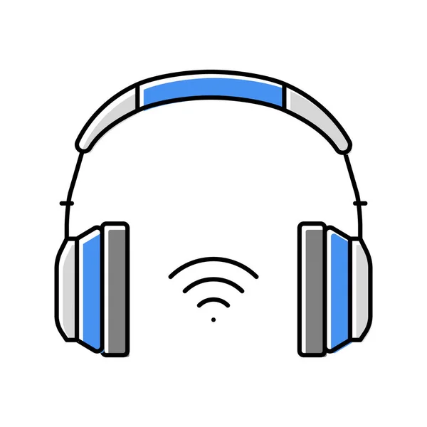 Auriculares inalámbricos icono de color vector ilustración — Vector de stock