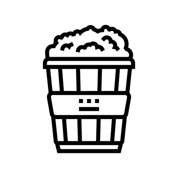 Popcorn voedsel lijn pictogram vector illustratie — Stockvector