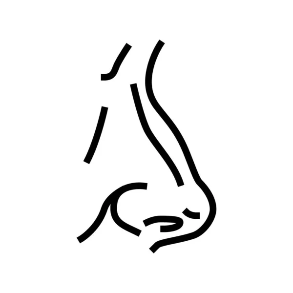 ( 영어 ) nose face line icon vector illustration — 스톡 벡터