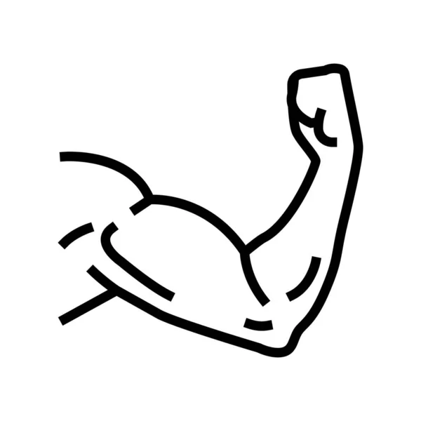 Bras muscle ligne icône vectoriel illustration — Image vectorielle