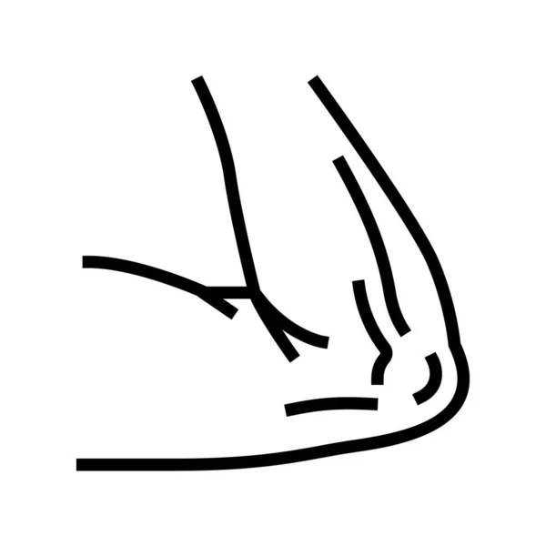 Cotovelo corpo linha ícone vetor ilustração — Vetor de Stock