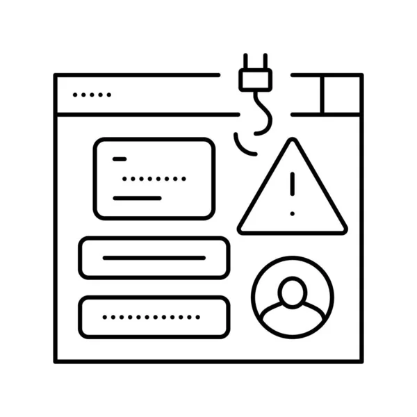 Phishing ataques línea icono vector ilustración — Vector de stock