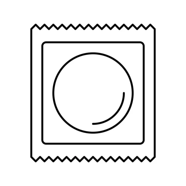 Preservativo paquete línea icono vector ilustración — Vector de stock