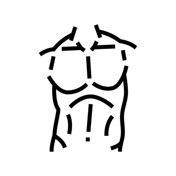 Torso cuerpo línea icono vector ilustración — Vector de stock