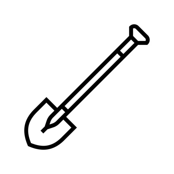 Schaufel Werkzeug Linie Symbol Vektor Illustration — Stockvektor