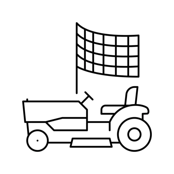 Çim biçme çizgisi ikon vektör çizimi üzerinde yarış — Stok Vektör