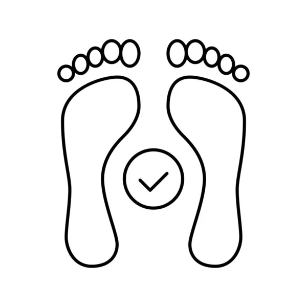 Saúde pés impressão linha ícone vetor ilustração —  Vetores de Stock
