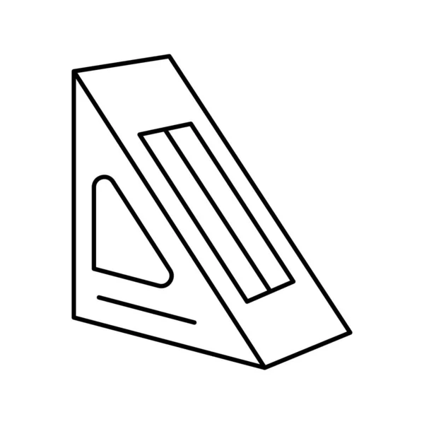 Illustrazione del vettore dell'icona della linea della scatola sandwich — Vettoriale Stock