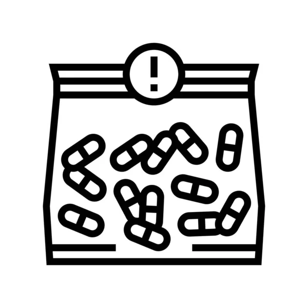 Drug crime line icon vector illustration — Stock Vector