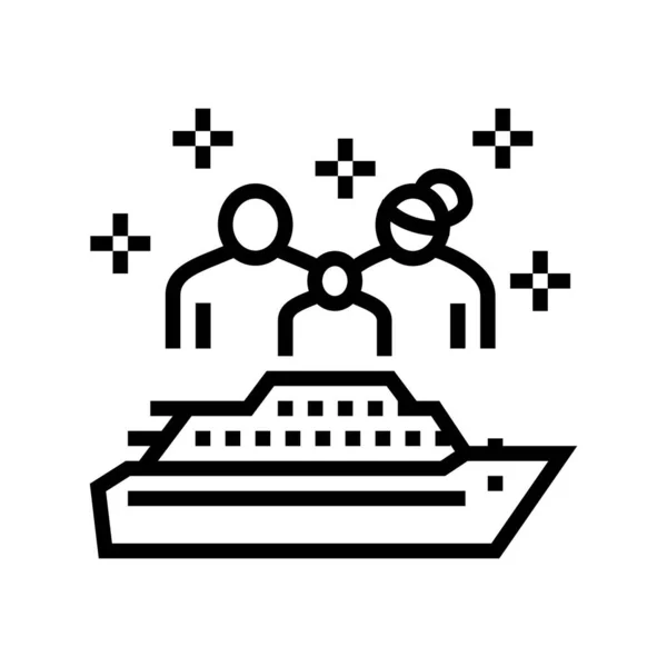 Línea de cruceros familia icono vector ilustración — Archivo Imágenes Vectoriales