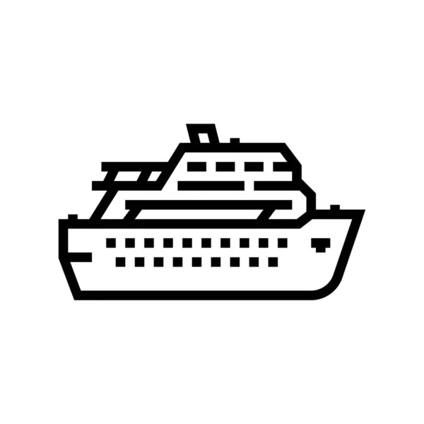 Deck cruise ship liner line icon vector illustration — Stock Vector