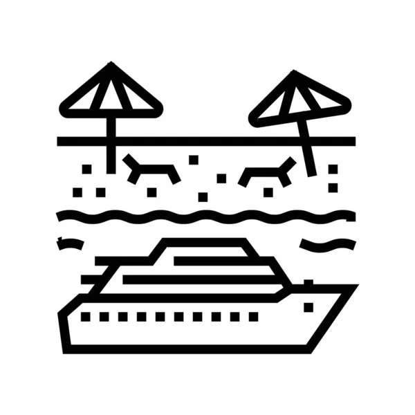 Caribbean cruise line icon vector illustration — 스톡 벡터