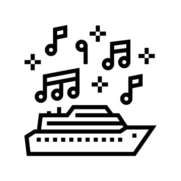 Muziek thema cruise lijn pictogram vector illustratie — Stockvector