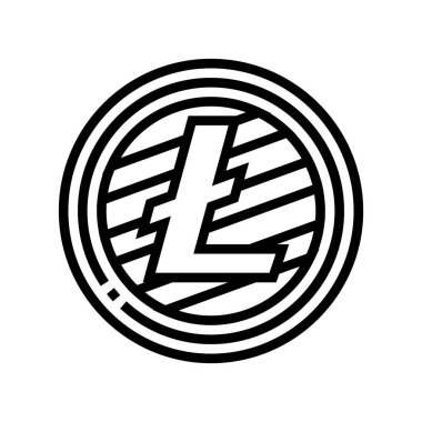 litekoin kripto para birimi çizgi simgesi çizimi