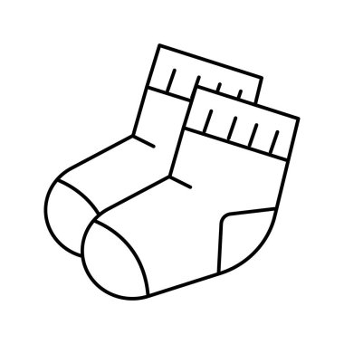 Çocuklar için çorap çizgisi simgesi vektörü izole çizimi