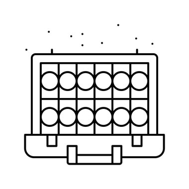 Mafya video oyunu çizgisi ikon vektör illüstrasyonunun para davası