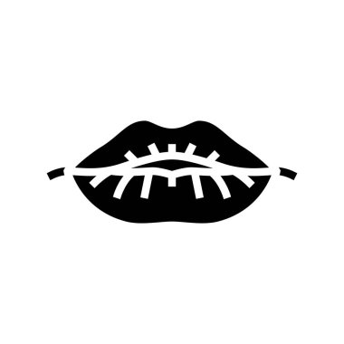 dudak yüz simgesi vektör illüstrasyonu