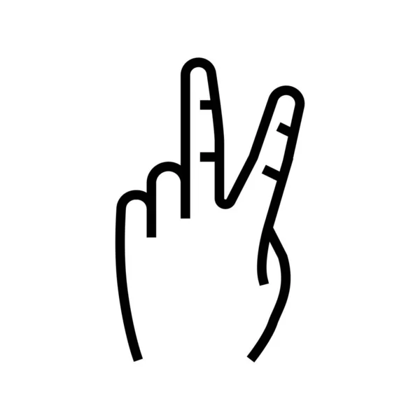 Victory hand gesture line icon vector illustration — Stock Vector