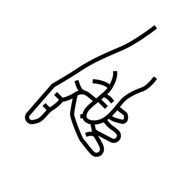 Toque con dedo línea icono vector ilustración — Archivo Imágenes Vectoriales