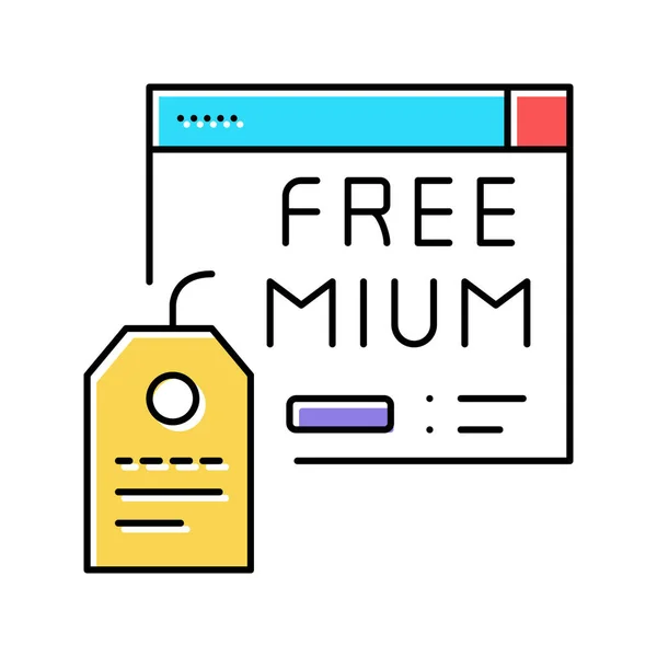 Freemium Online Service Abonnement Farbe Symbol Vektor Illustration — Stockvektor