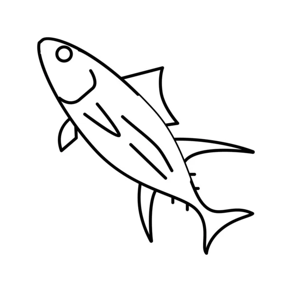 Yellowfin Thunfisch Linie Symbol Vektor Illustration — Stockvektor