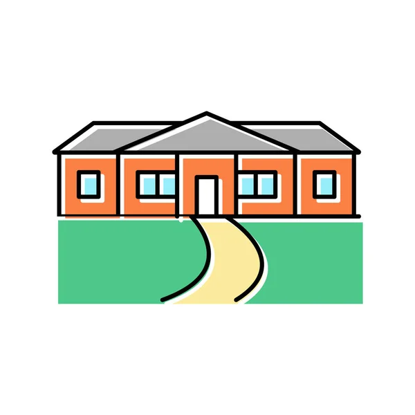 Ranch maison couleur icône vectoriel illustration — Image vectorielle