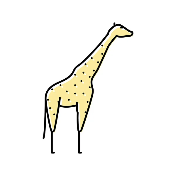 Girafe animal dans zoo icône couleur illustration vectorielle — Image vectorielle