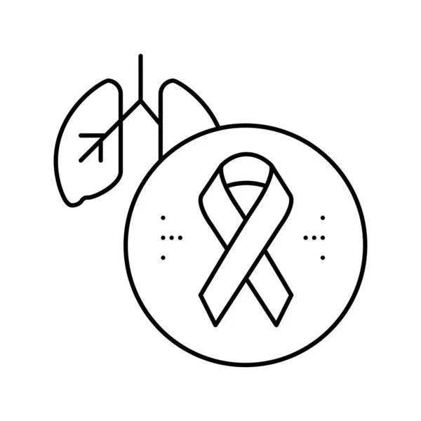 Deterioração da função pulmonar em pacientes infectados pelo hiv ilustração do vetor ícone de linha — Vetor de Stock