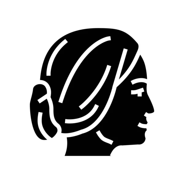 Face female glyph icon vector illustration — Stock Vector