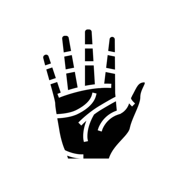 Main personnes partie du corps glyphe icône vectoriel illustration — Image vectorielle