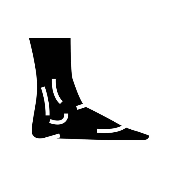 Ilustrasi vektor ikon glif tubuh ankle - Stok Vektor