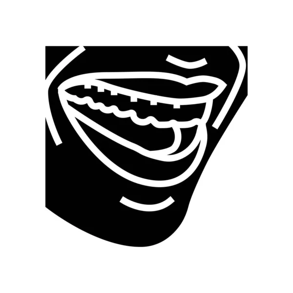 Boca con dientes y labios glifo icono vector ilustración — Archivo Imágenes Vectoriales