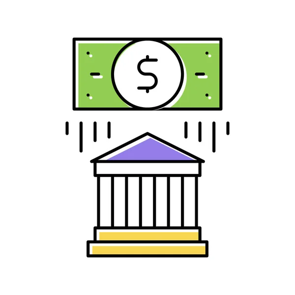 Banco seguro dinheiro cor ícone vetor isolado ilustração —  Vetores de Stock